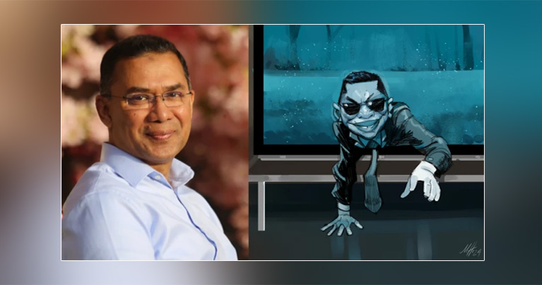 নিজের ব্যঙ্গাত্মক কার্টুন শেয়ার করে যা লিখলেন তারেক রহমান