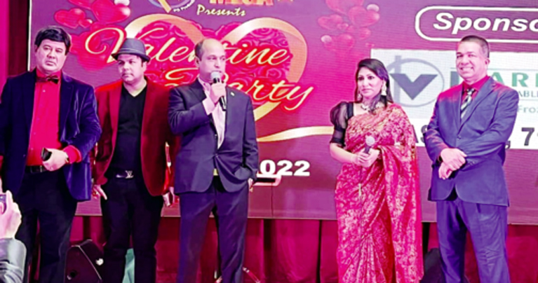 পিজি প্রোডাকশন ও মেগা স্টার’র ভ্যালেন্টাইন পার্টি