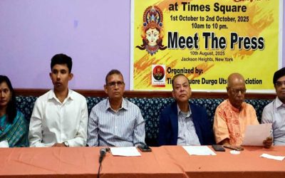 টাইমস স্কোয়ারে প্রথমবার তিথি মেনে দুর্গাপূজা