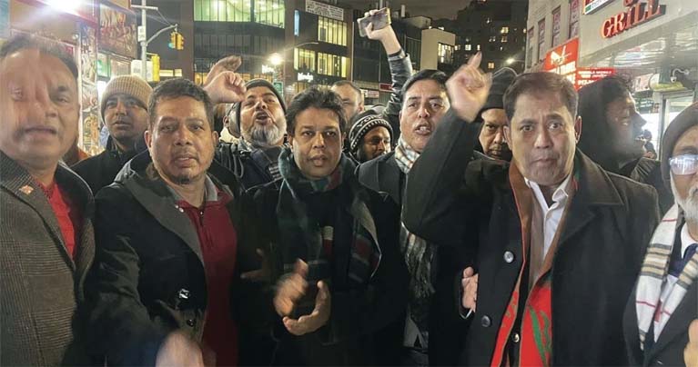 বিএনপি’র নিরঙ্কুশ বিজয়ে নিউইয়র্কে আনন্দ মিছিল