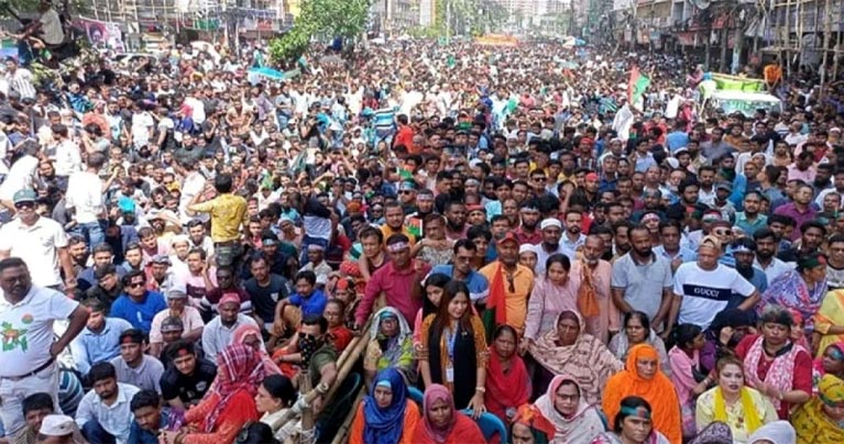 বিএনপির সমাবেশে লোকে-লোকারণ্য নয়াপল্টন