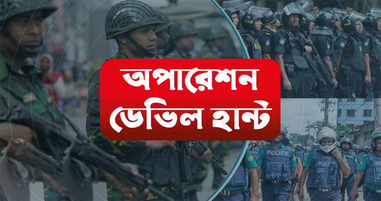 দেশে অপারেশন ডেভিল হান্টে ১৪ দিনে গ্রেপ্তার ৮ হাজার ৭৯ জন