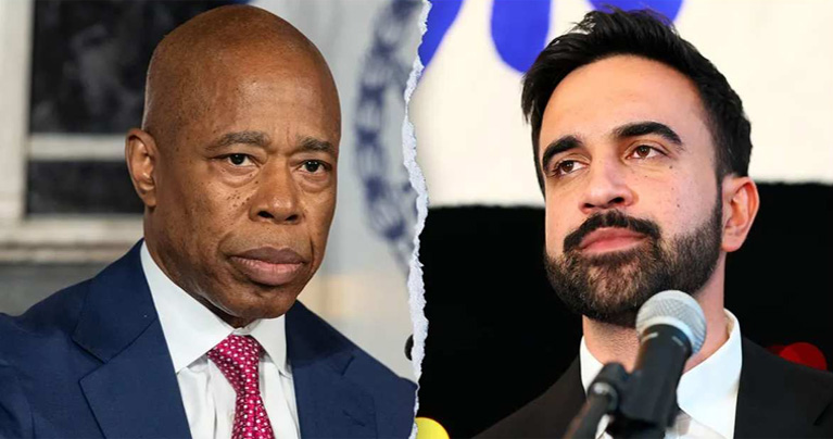 মেয়র অ্যাডামসের মুখোমুখি মামদানি