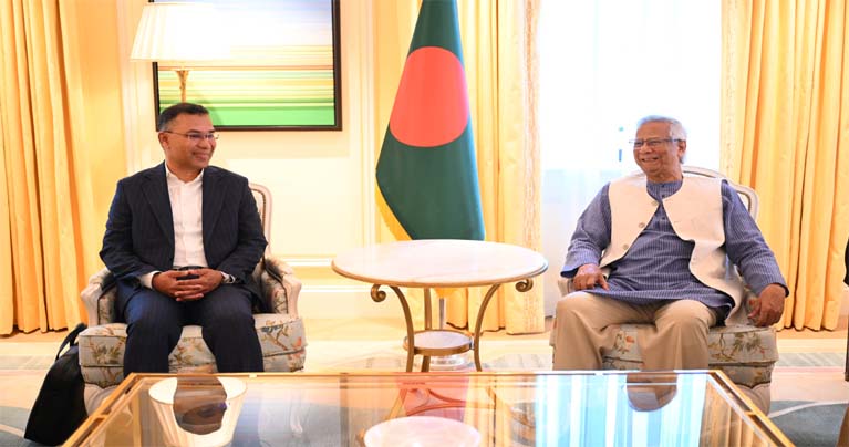 লন্ডনে দেড় ঘণ্টা বৈঠক করলেন ড. ইউনূস-তারেক রহমান