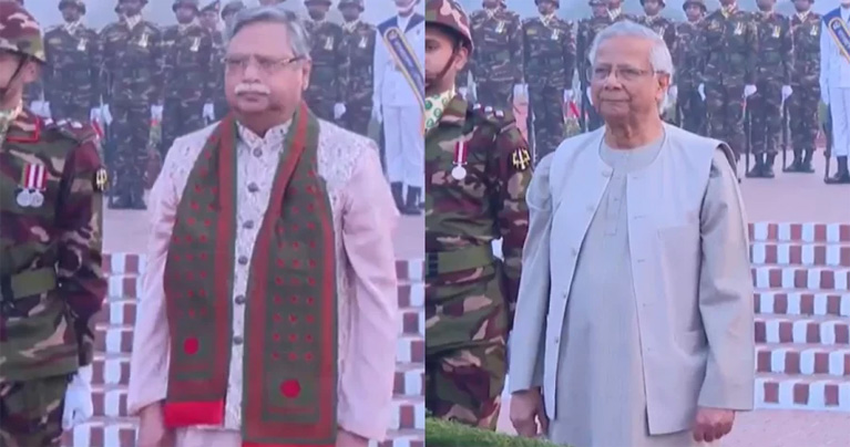 জাতীয় স্মৃতিসৌধে শহীদদের প্রতি রাষ্ট্রপতি ও প্রধান উপদেষ্টার শ্রদ্ধা