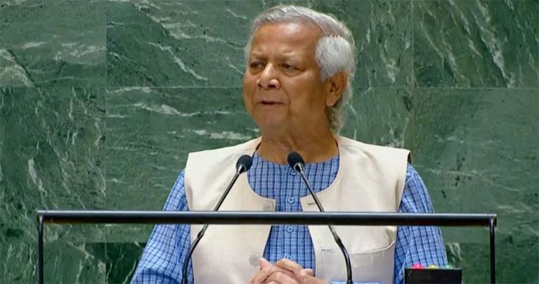 স্বৈরাচারের বুলেটের সামনে বুক পেতেছিল ছাত্র-জনতা : জাতিসংঘে ড. মুহাম্মদ ইউনূস